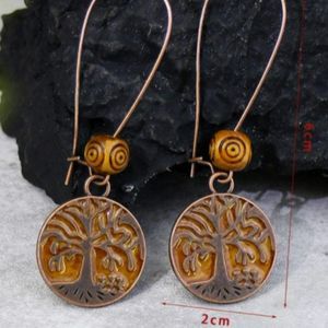 Brown Tree Charm Earrings
